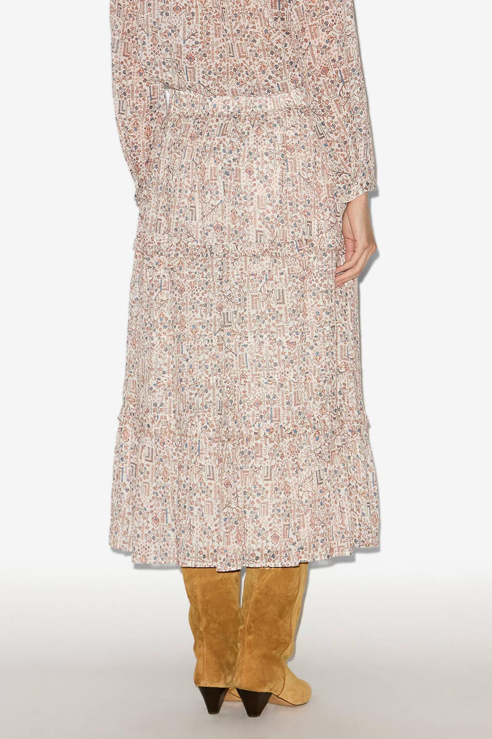 Jupe longue diya en coton léger imprimé  - Écru - Woman - 4