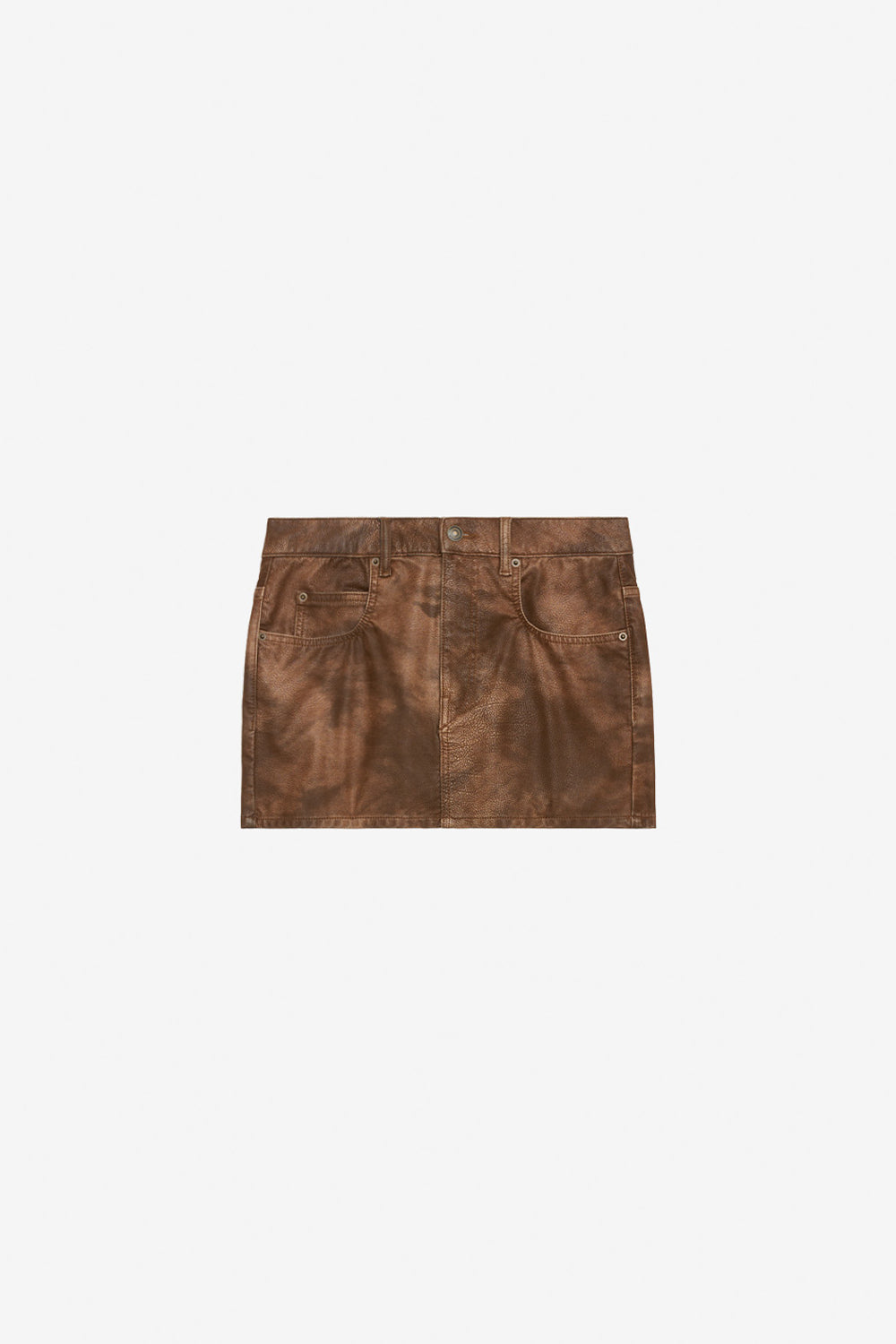 Mini-jupe kimmy en faux cuir  - Tabacco - Woman - 1