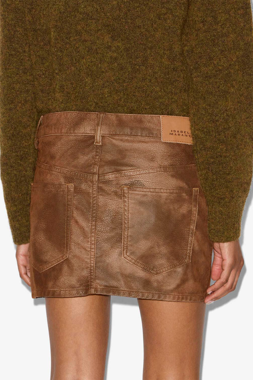 Mini-jupe kimmy en faux cuir  - Tabacco - Woman - 4