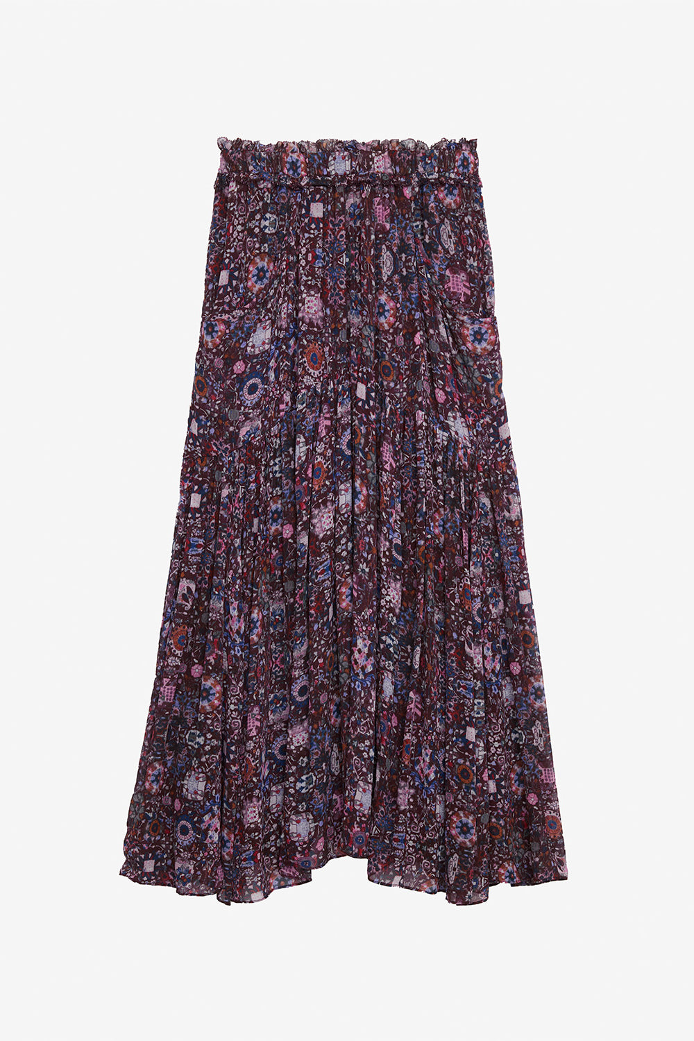 Jupe longue besma en crêpe imprimé - Prune - Woman - 1