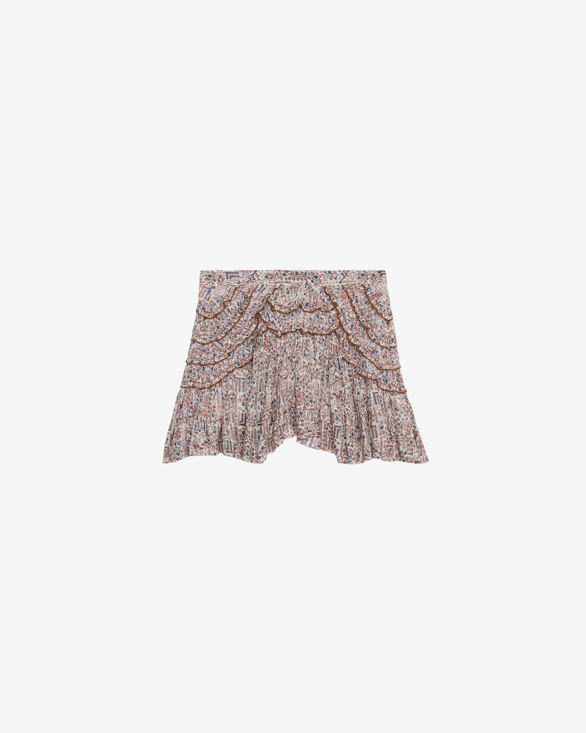 Falda corta con volantes y estampado ceola - Crudo - Woman - 5