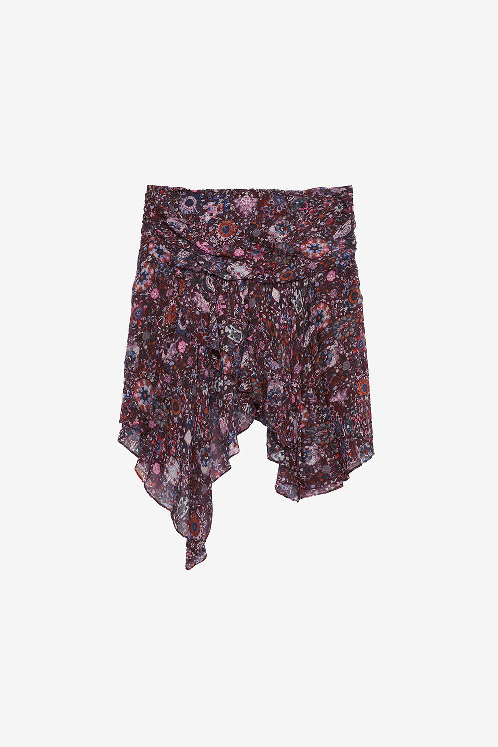 Jupe courte berenicia imprimée à volants - Prune - Woman - 1