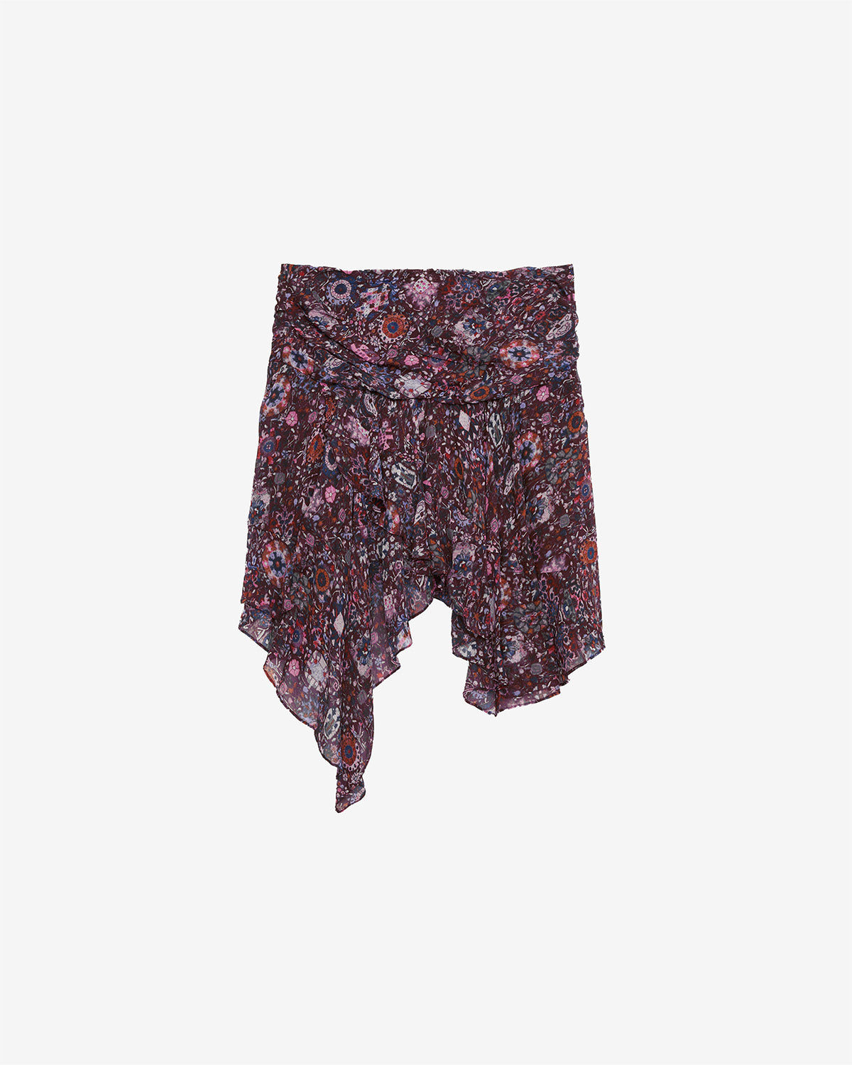 Gonna corta berenicia stampata con volant - Plum - Woman - 1