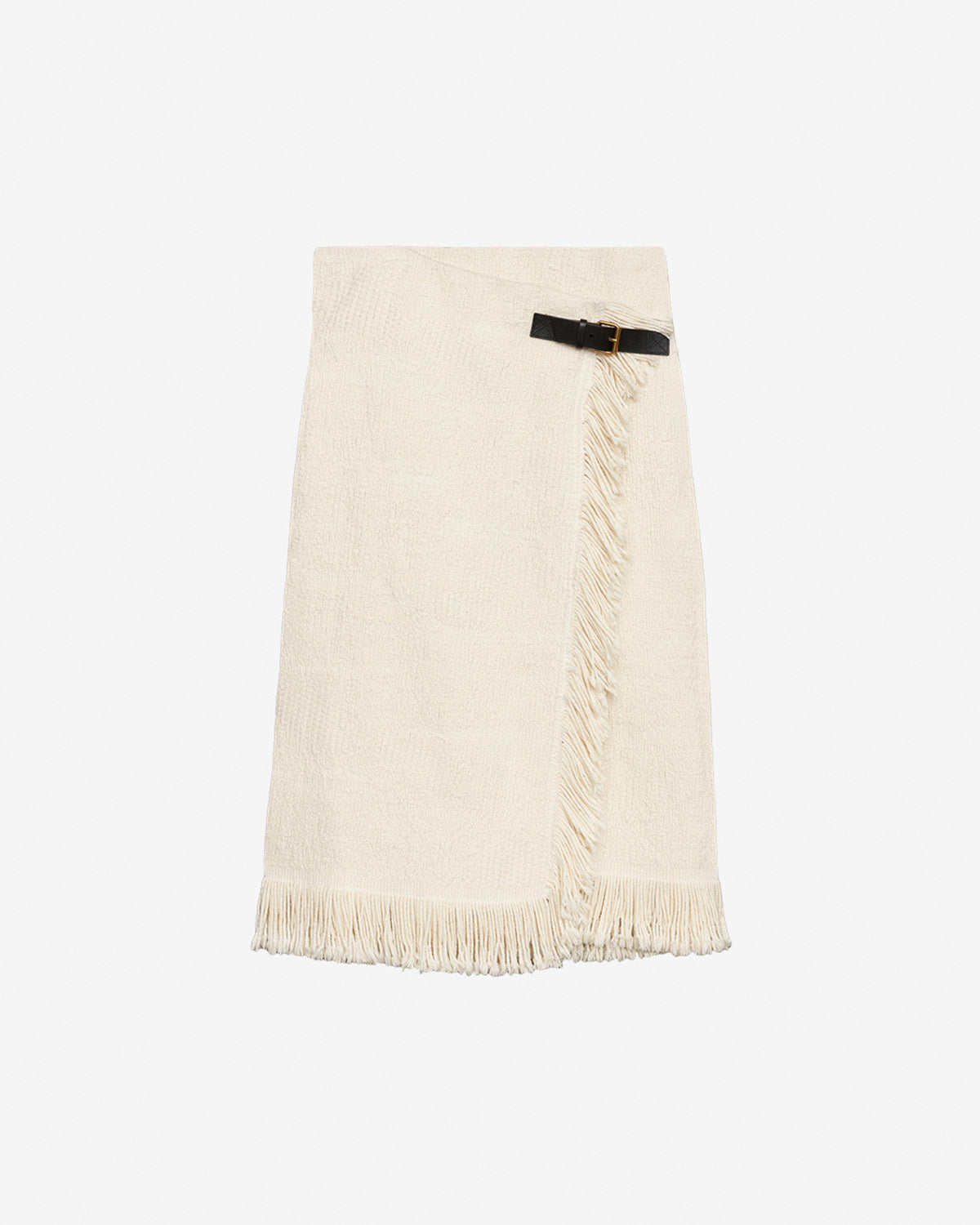 Gonna a portafoglio galla in cotone e lino - Ecru - Woman - 5