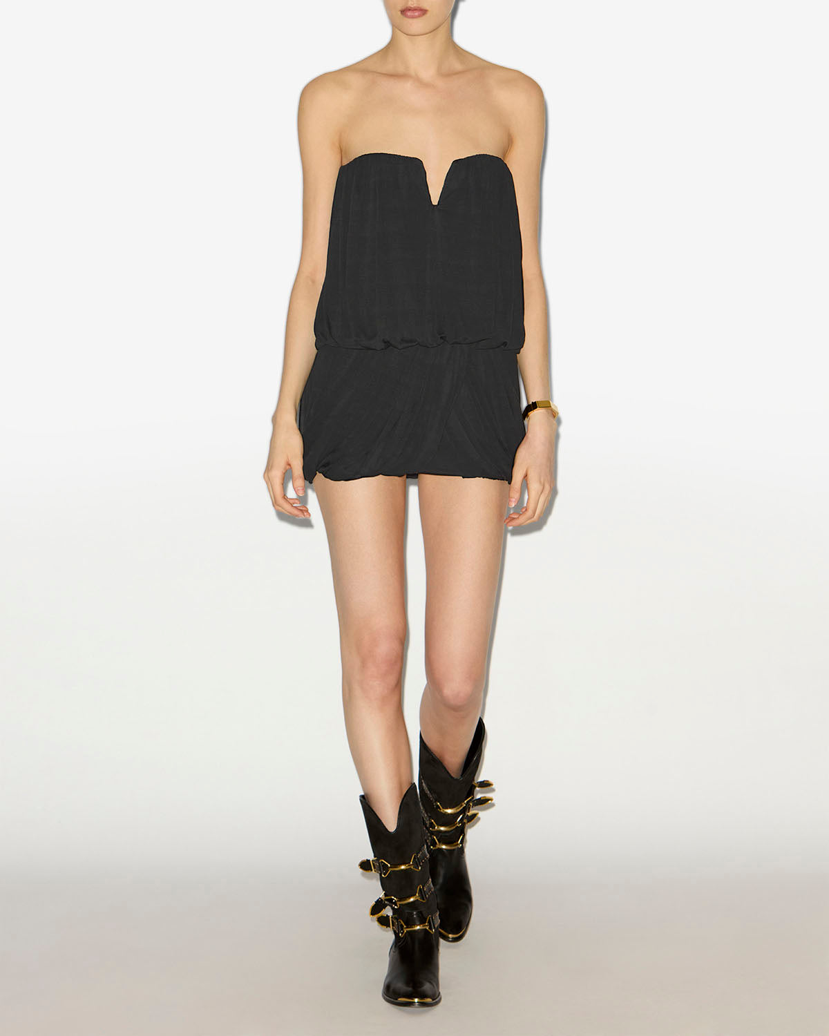 Ambrine ドレープ入りジャージー製 ミニスカート - 黒 - Woman - 1