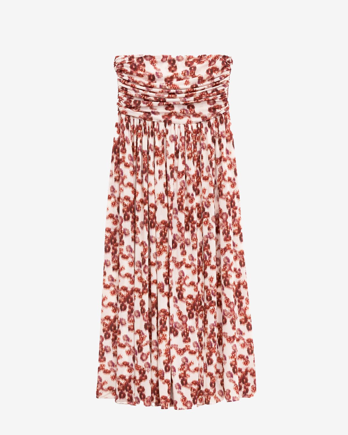Langer rock gwendy aus gerafftem jersey - Garnet - Woman - 4