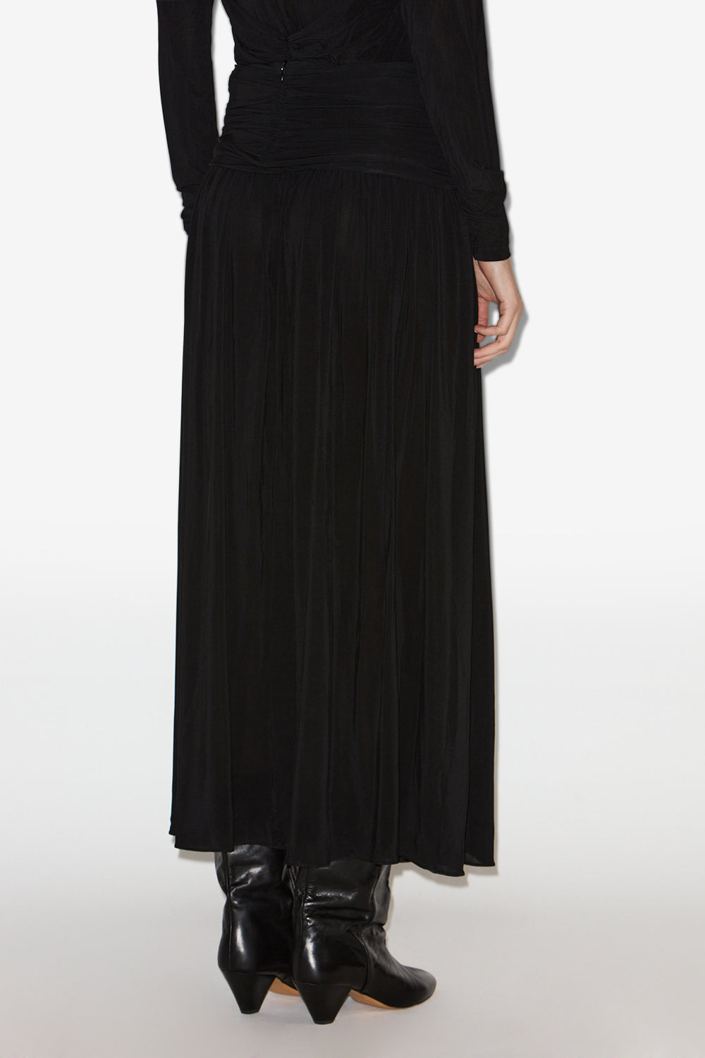 Gonna lunga gwendy in jersey arricciato - Nero - Woman - 5