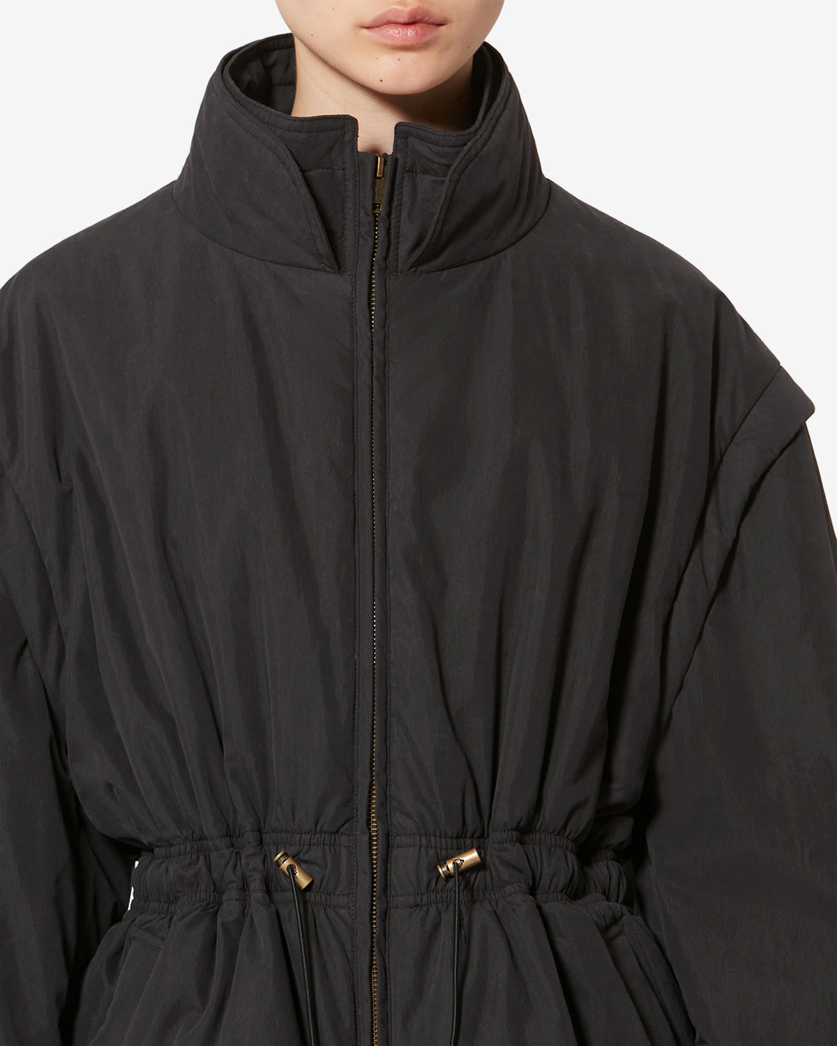 Cappotto corto con zip 2 in 1 dastyni - Nero lavato - Woman - 2