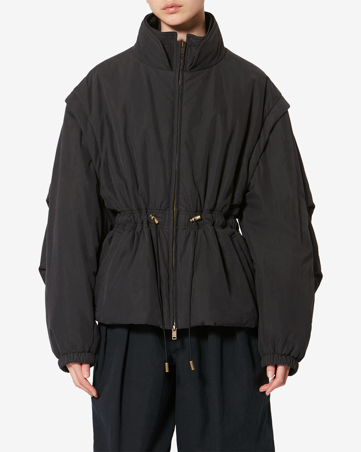 Cappotto corto con zip 2 in 1 dastyni - Nero lavato - Woman - 3