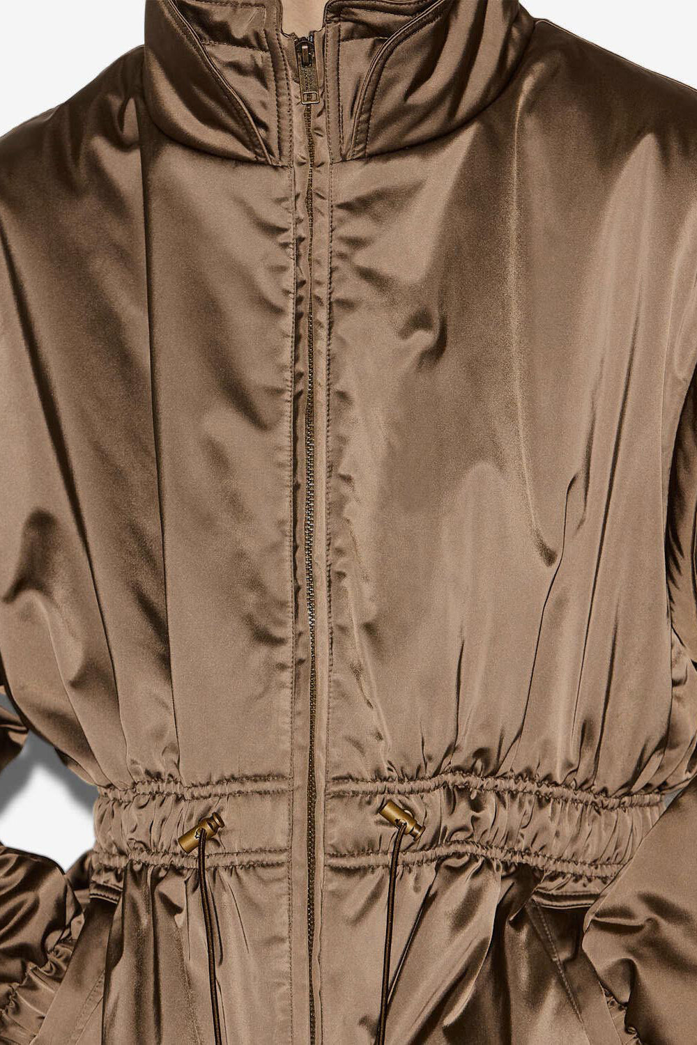 Manteau dastyni en satin matelassé - Kaki - Woman - 3