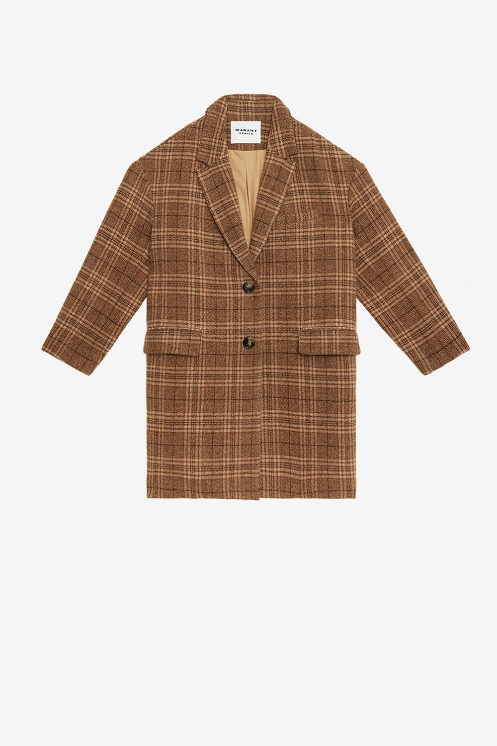 Cappotto limiza in lana a quadri - Caramel - Woman - 1