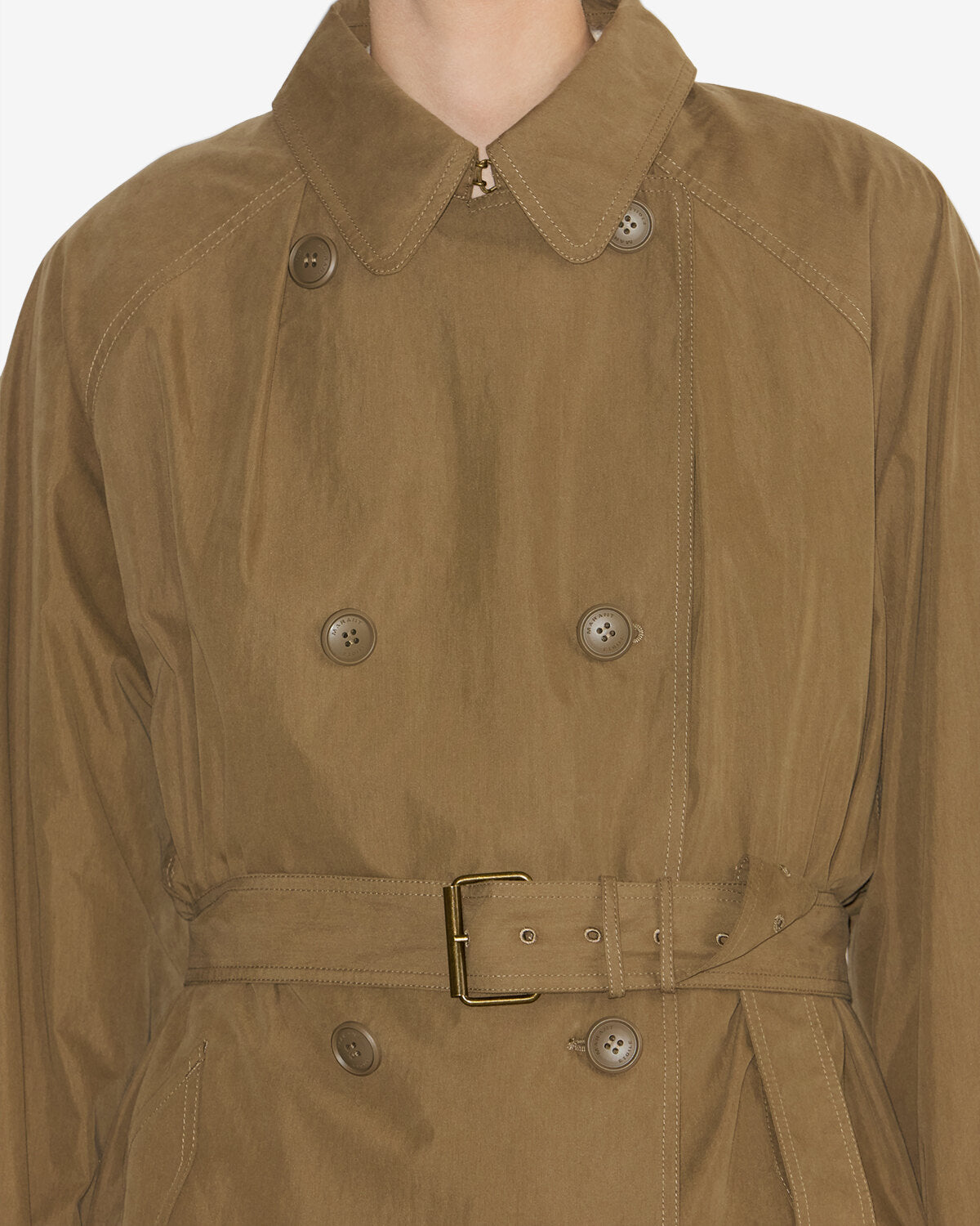 Carlota crisp cotton trench coat - Khaki - Woman - 2