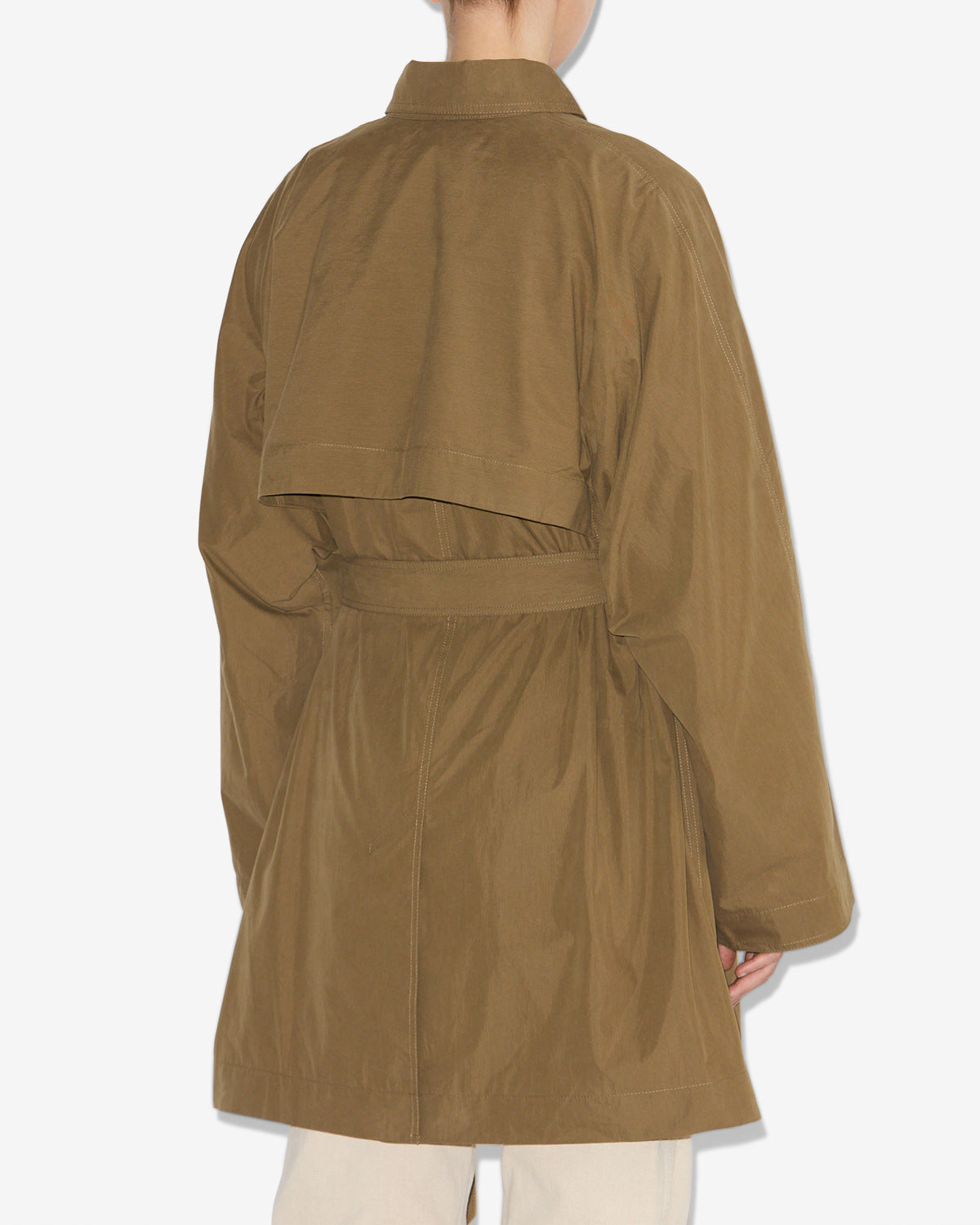 Carlota crisp cotton trench coat - Khaki - Woman - 4