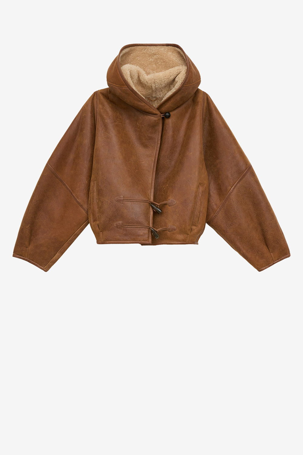 Cappotto corto in shearling amiel - Cognac - Woman - 1