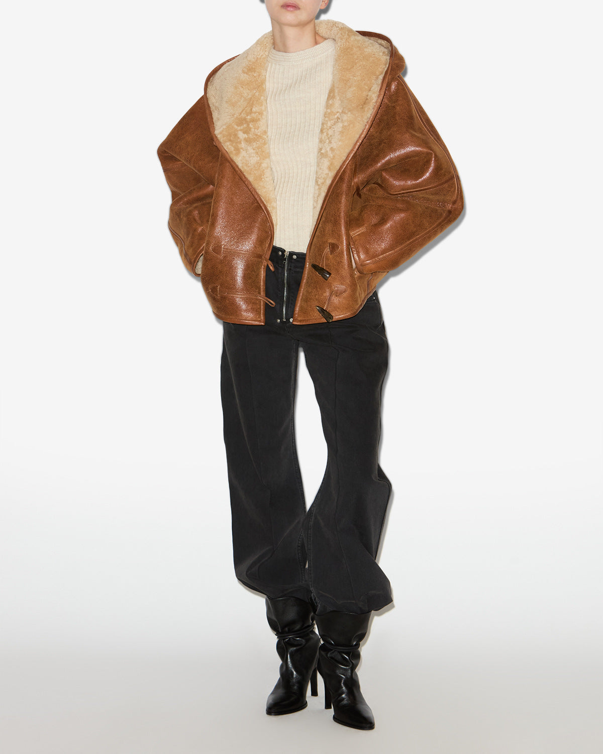 Cappotto amiel Woman Cognac 2