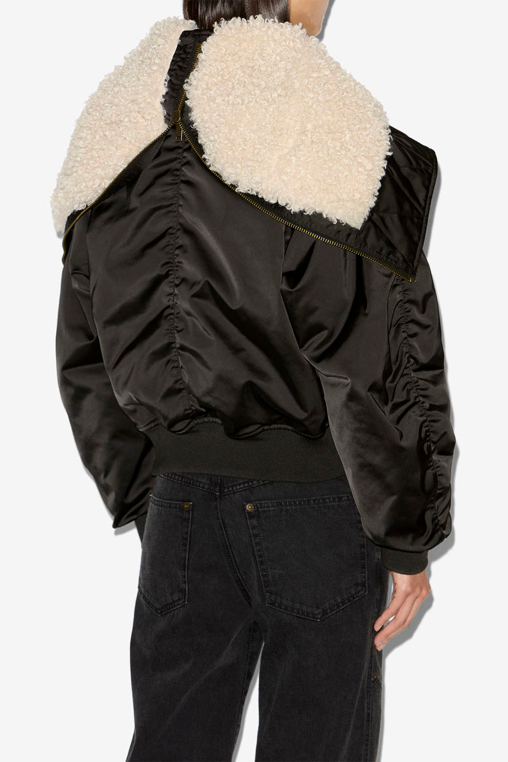 Cappotto corto elisa in raso trapuntato - Nero - Woman - 6