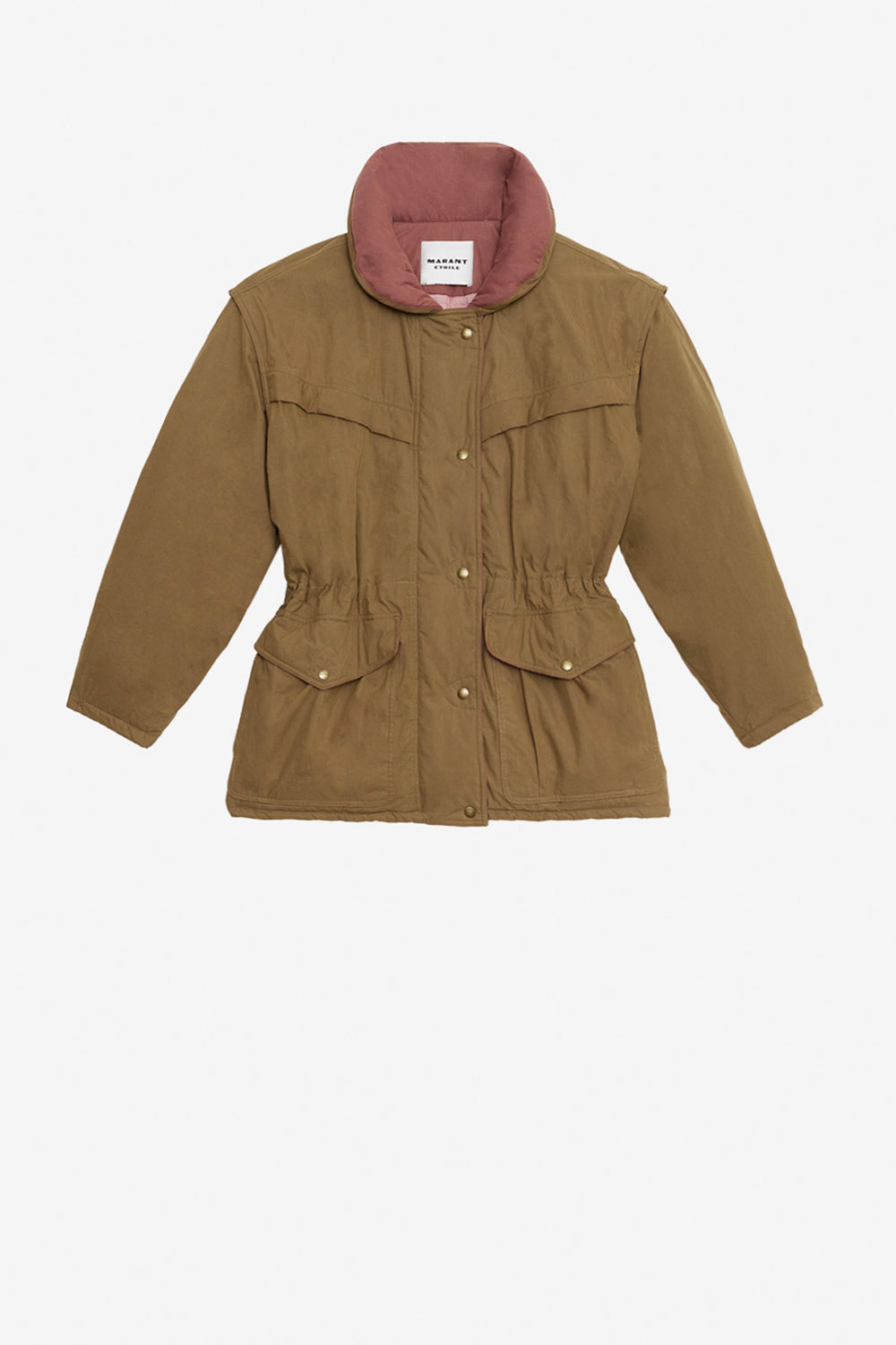 Cappotto damone bicolore in cotone - Cachi - Woman - 1