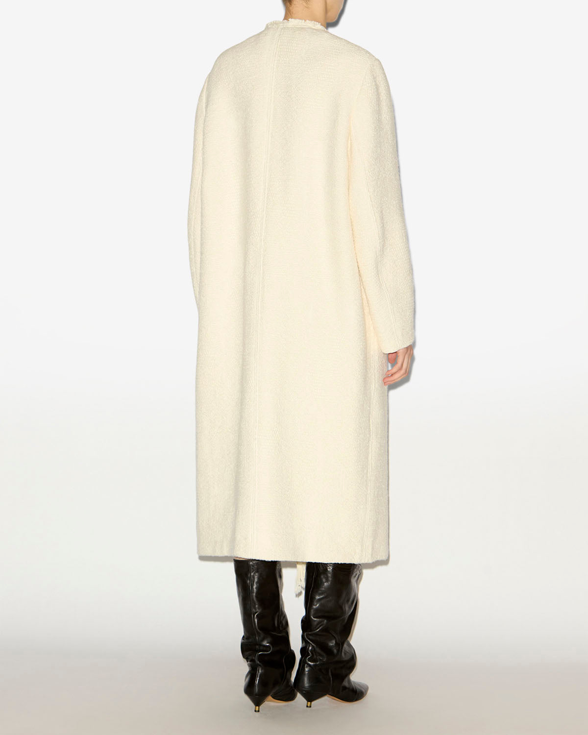 Cappotto gameia in cotone e lino - Ecru - Woman - 3