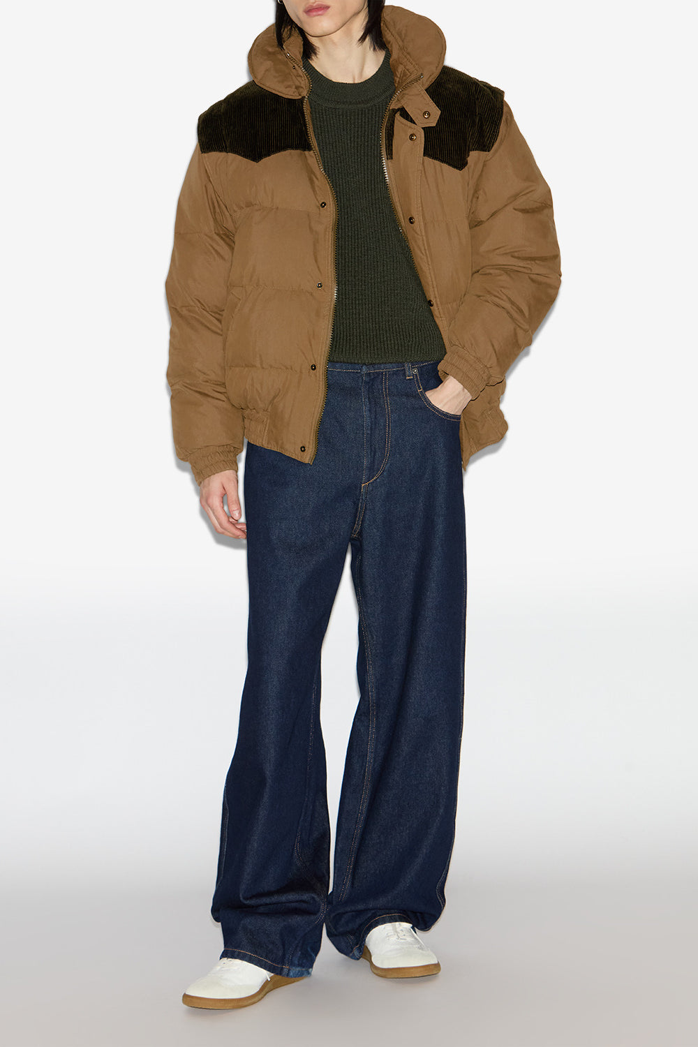 Dawson 면 쇼트 다운 재킷 - 카키색 옷감 - Man - 2