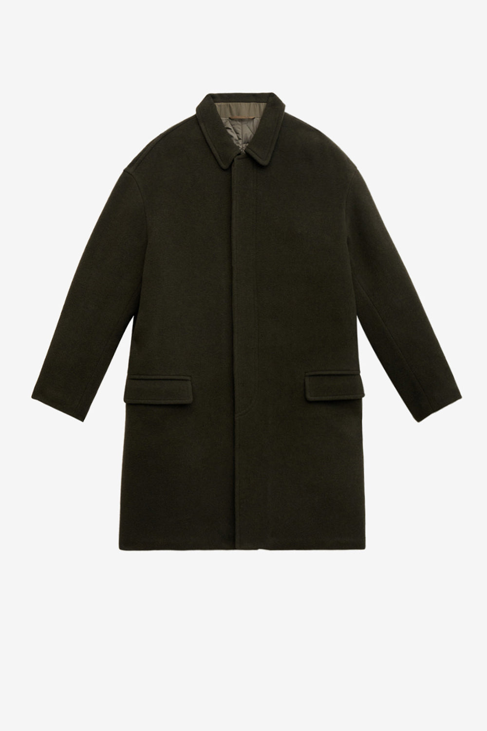 Kirk 울 혼방 롱 코트 - Dark khaki - Man - 1