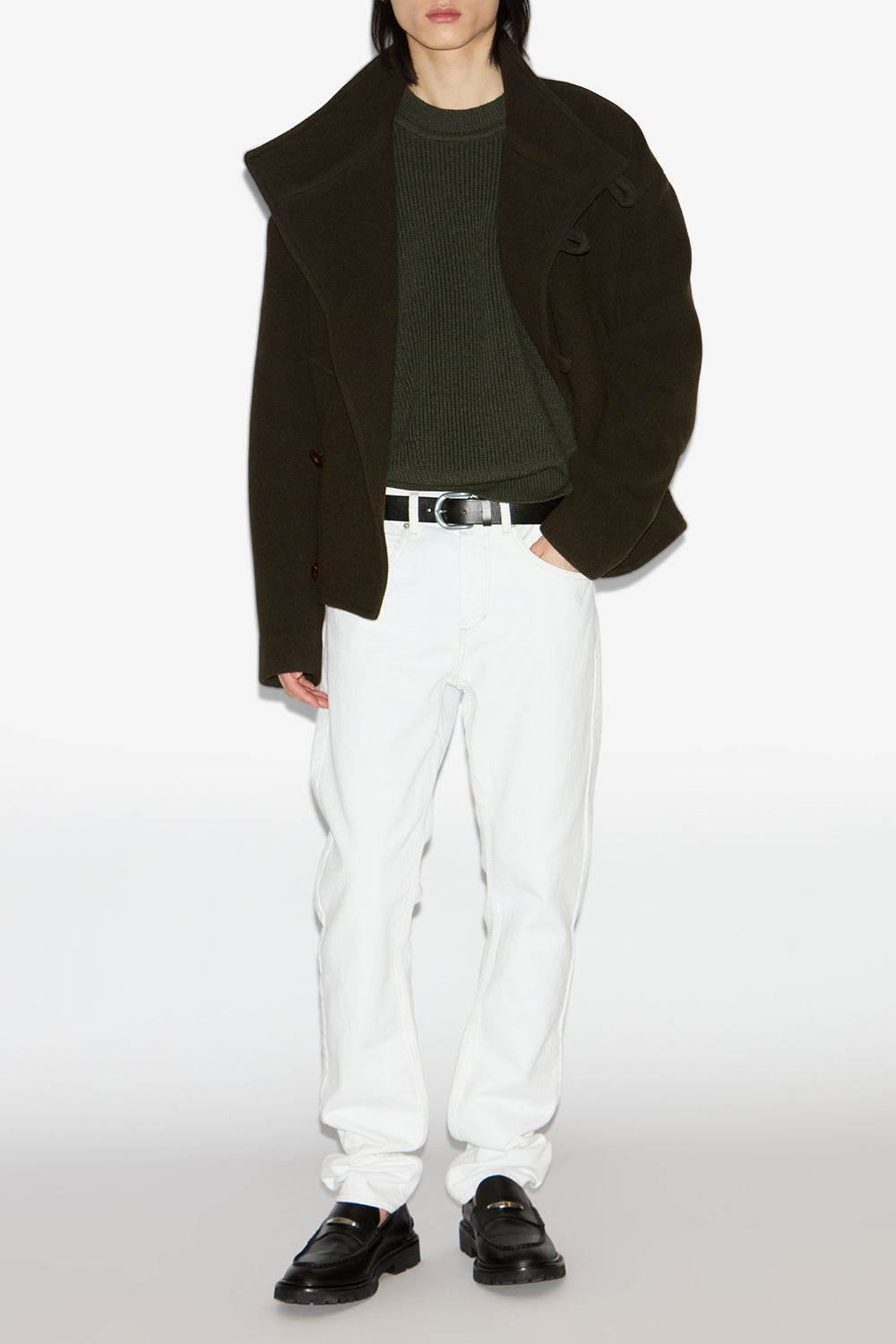Keyle 울 혼방 쇼트 코트 - Dark khaki - Man - 2