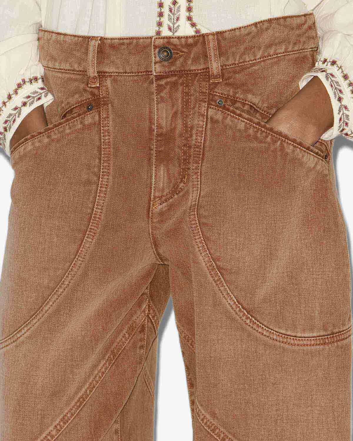 Jeans catarina in denim con dettagli impunturati - Ochre - Woman - 2