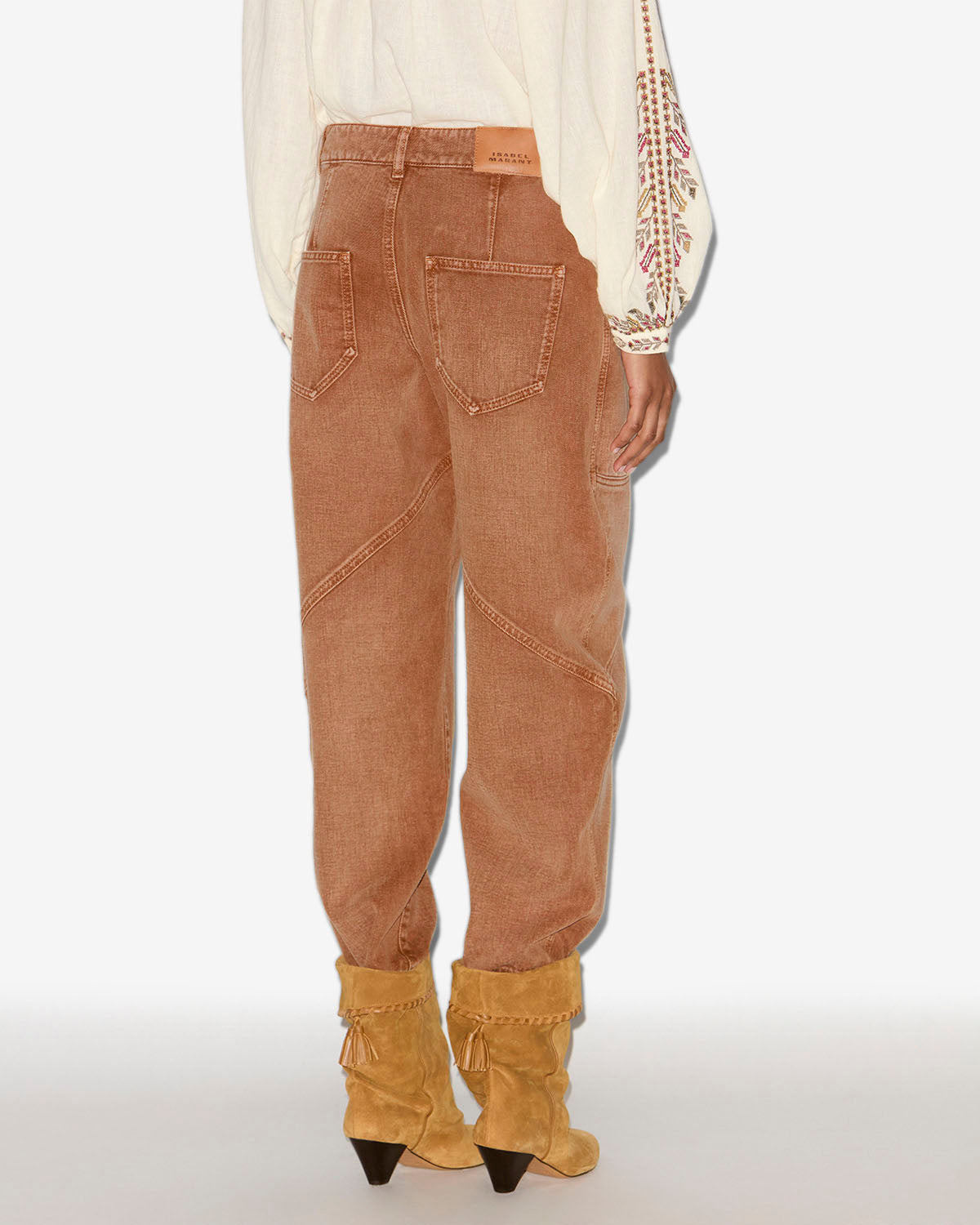 Jeans catarina in denim con dettagli impunturati - Ochre - Woman - 4