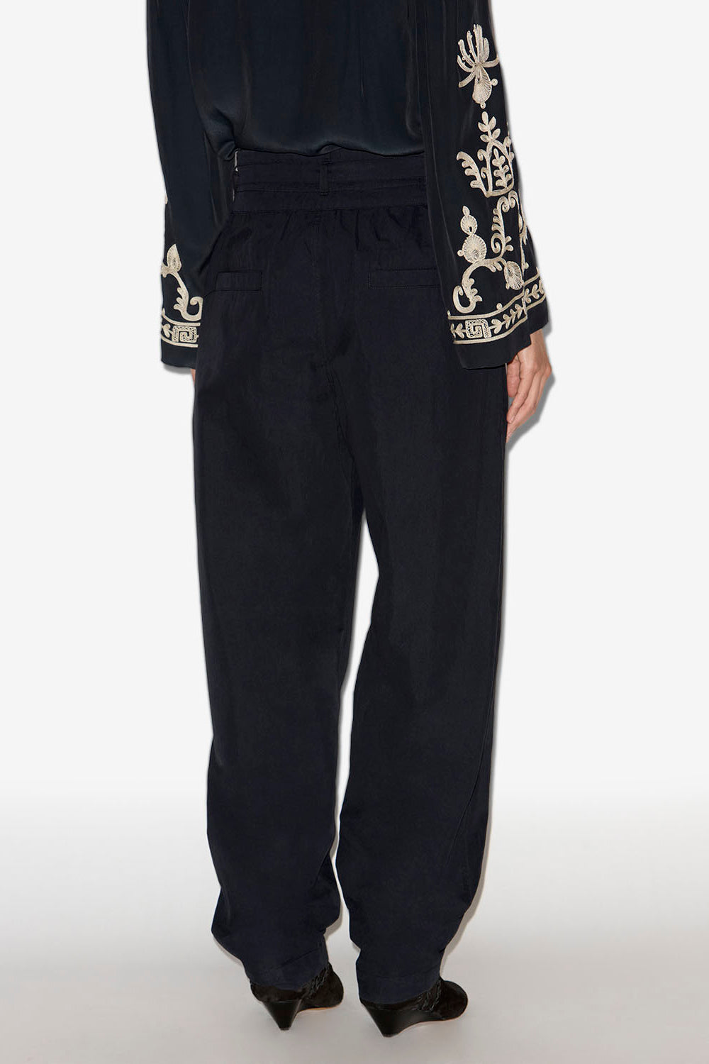 Pantaloni stile militare celia in cotone - Nero lavato - Woman - 5