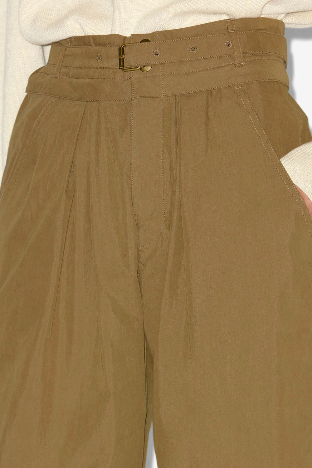 Celia sporty cotton pants - Khaki - Woman - 3