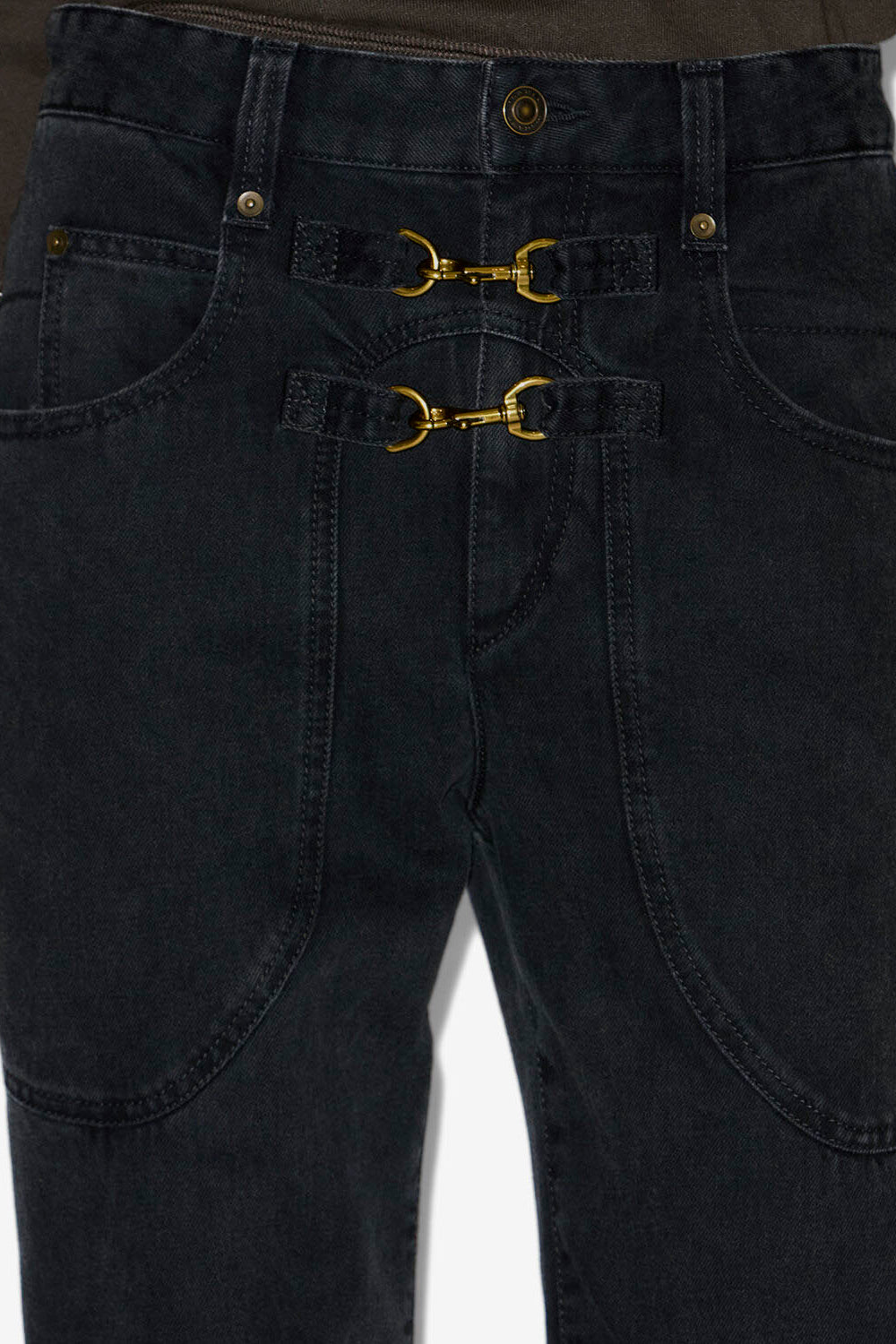 Pantalon brinley taille haute en denim  - Noir délavé - Woman - 3