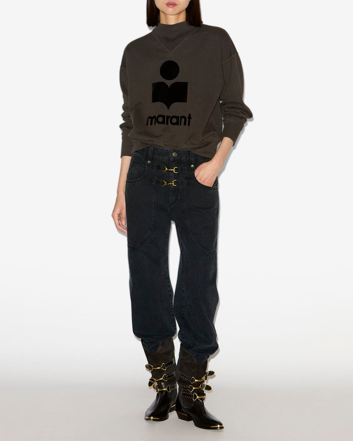 Pantalon brinley Woman Noir délavé 4