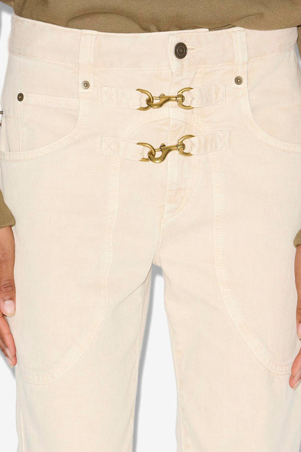 Pantalon brinley taille haute en denim  - Écru - Woman - 3
