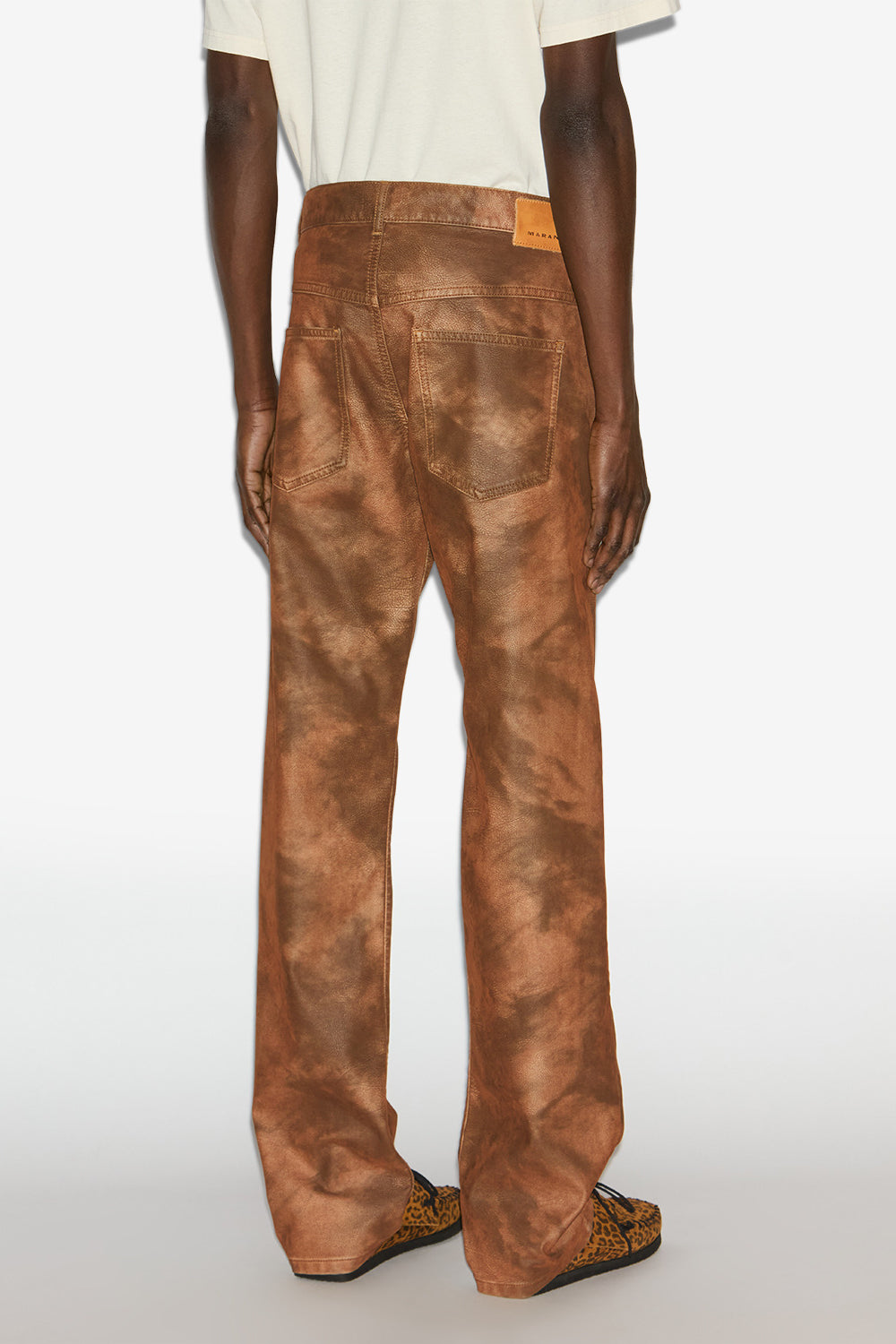 Pantalon lewys en faux cuir  - Tabacco - Man - 5