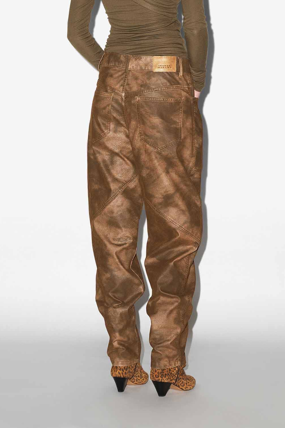 Kelvina faux leather pants - Tabacco - Woman - 3