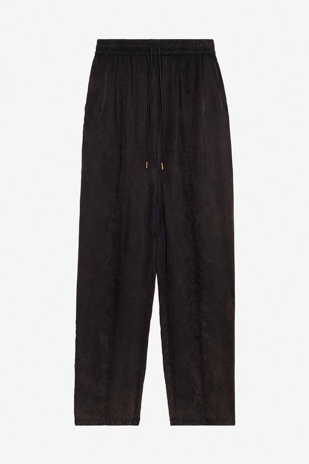 Zaylee flowing satin pants - Black - Woman - 1