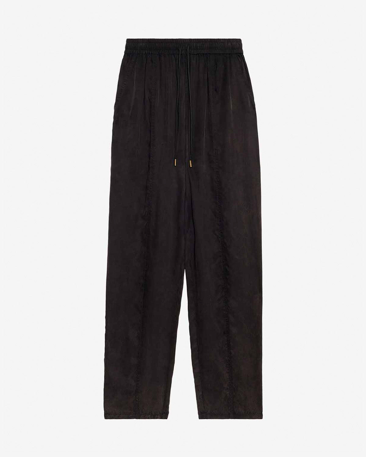 Zaylee flowing satin pants - Black - Woman - 5