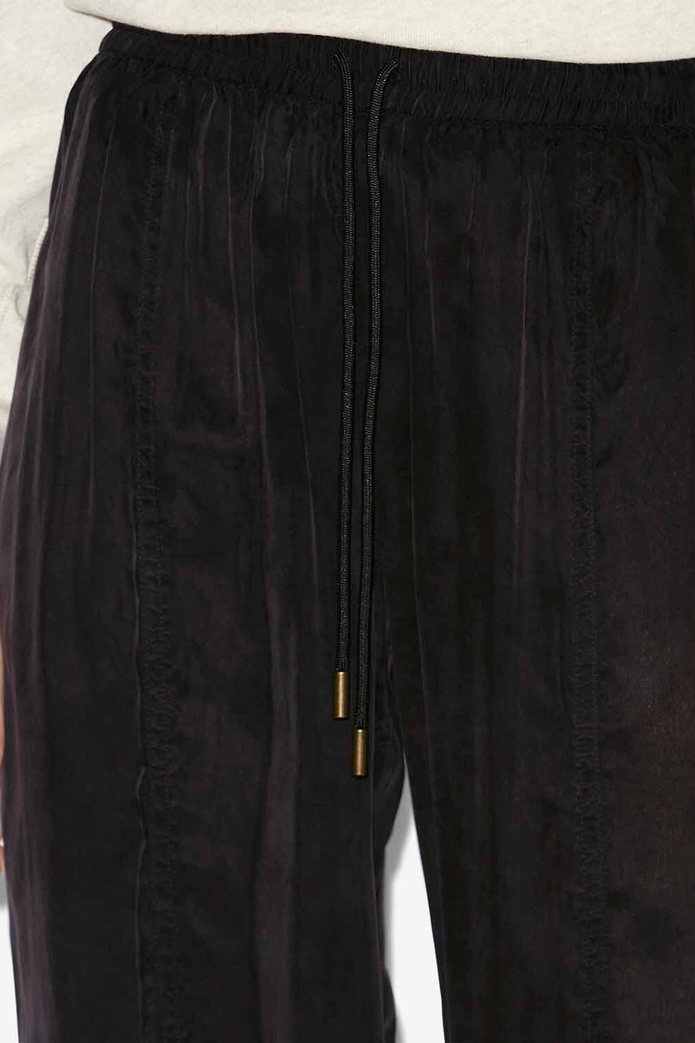 Zaylee flowing satin pants - Black - Woman - 3