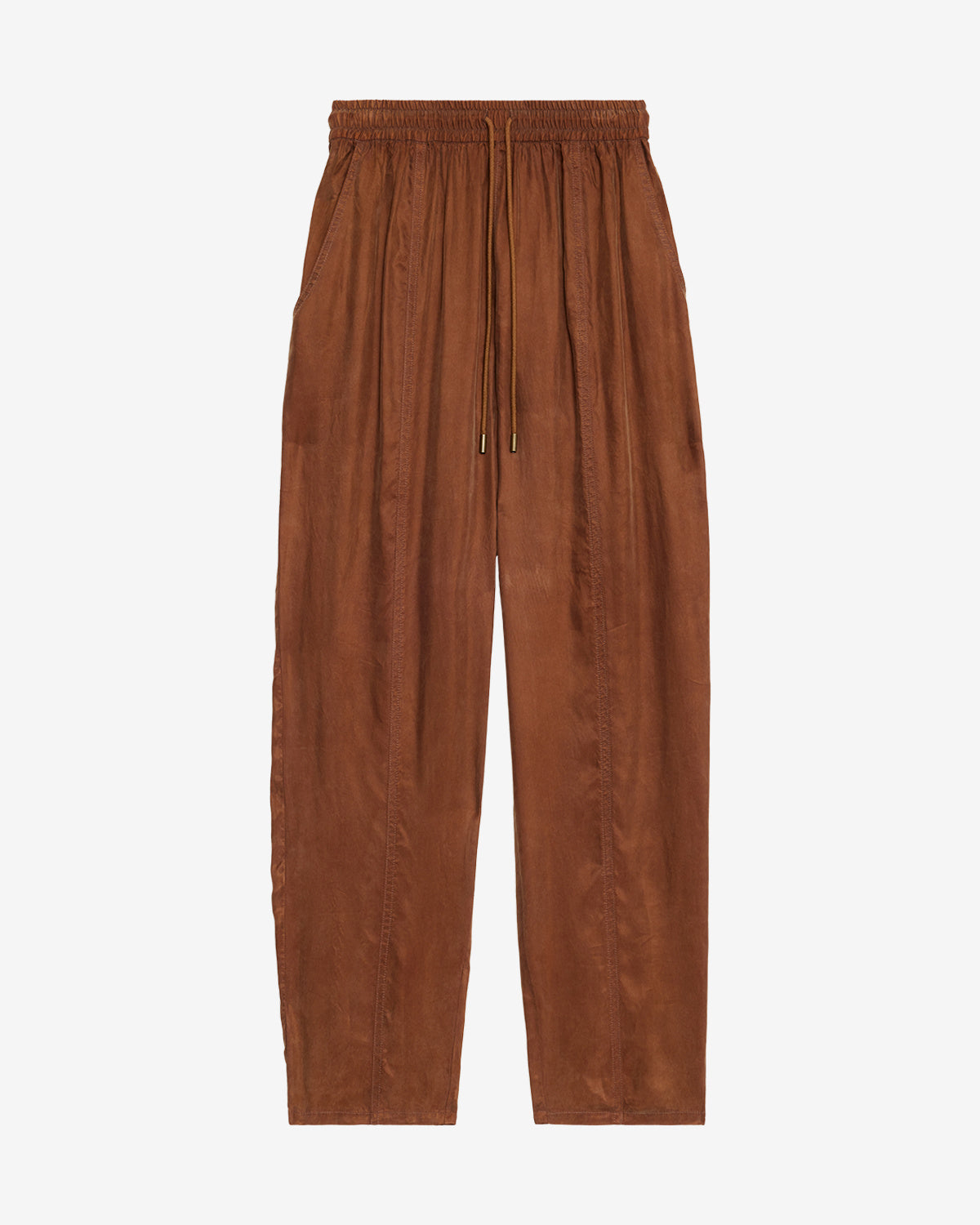 Zaylee flowing satin pants - Tabacco - Woman - 5