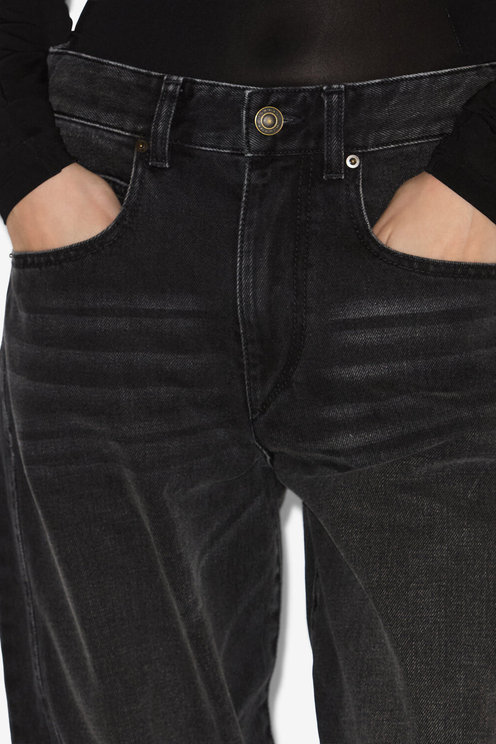 Jean barrel oriane en denim  - Noir délavé - Woman - 3