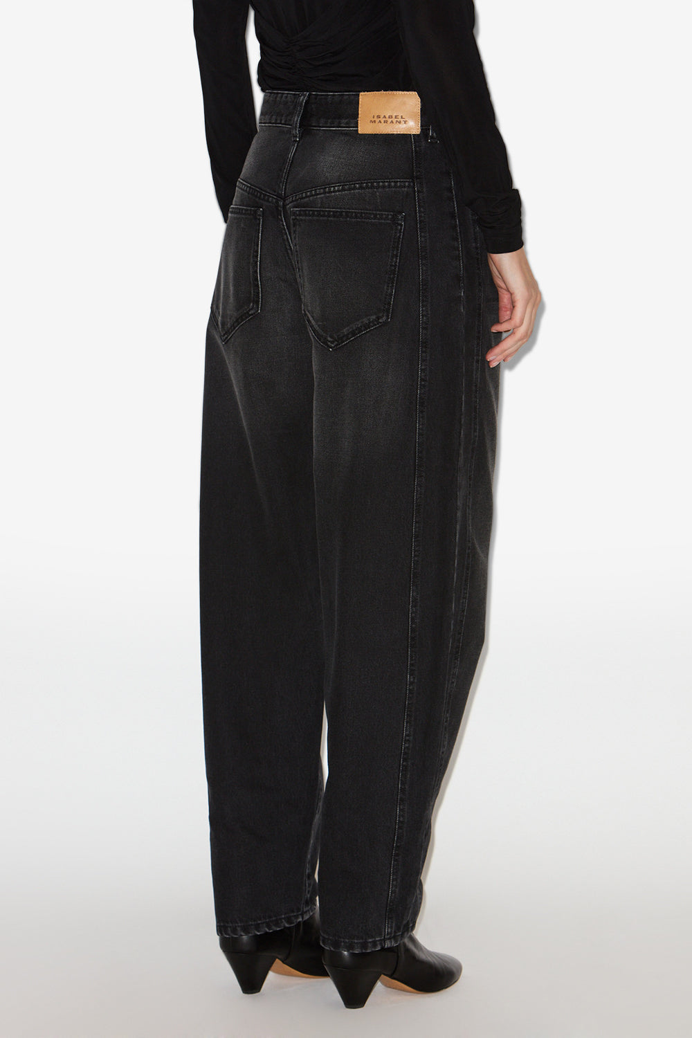 Jean barrel oriane en denim  - Noir délavé - Woman - 5