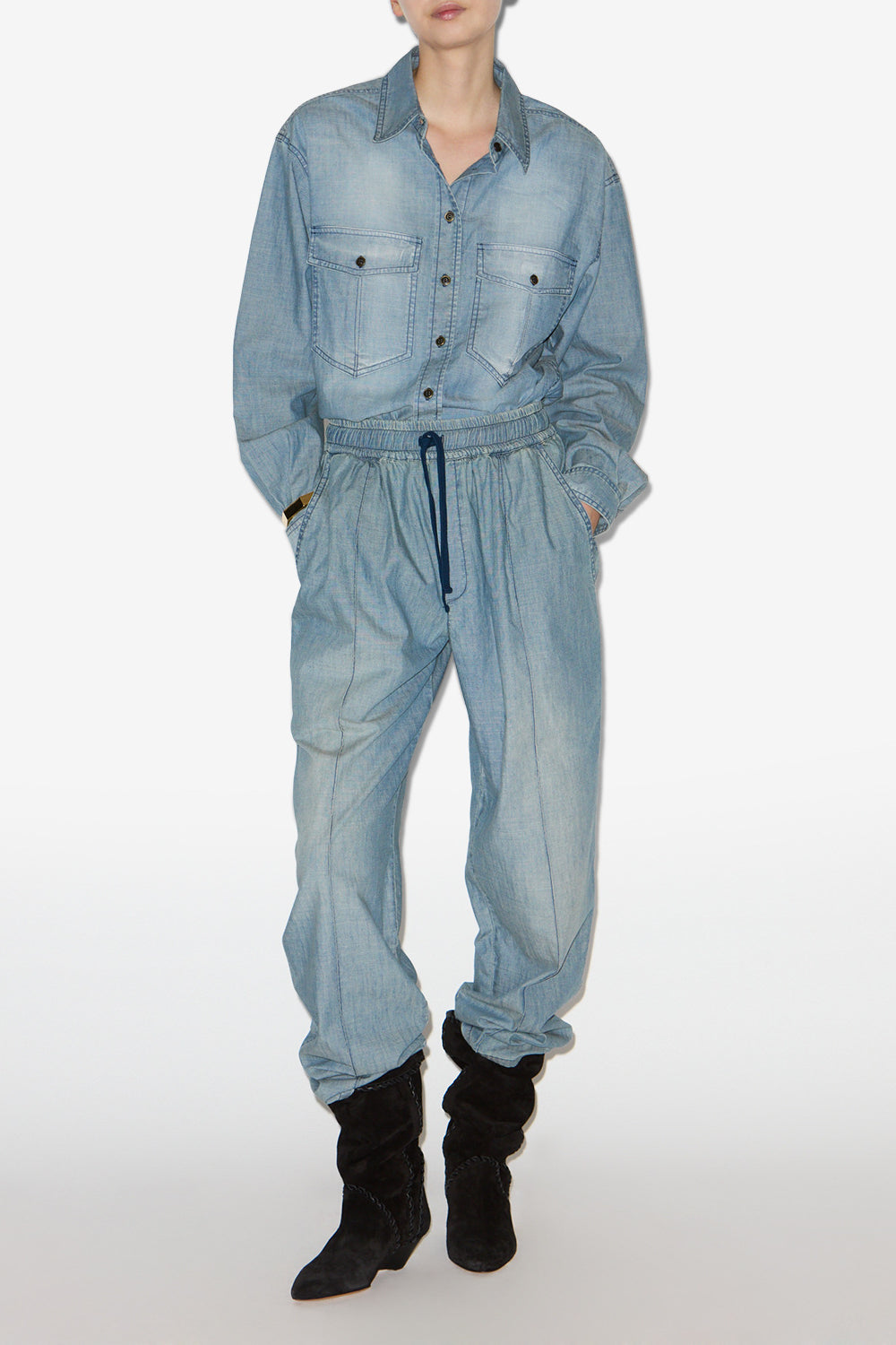 Catalia flowing chambray pants - Blue - Woman - 2