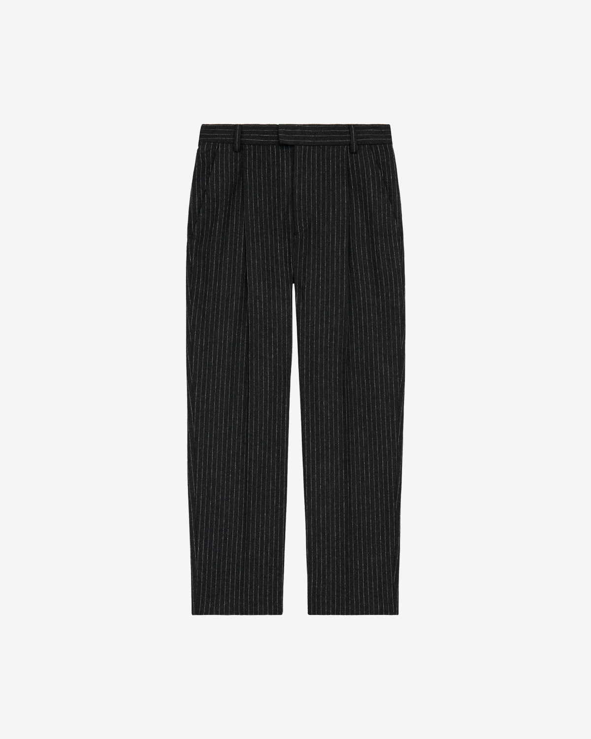 Pantaloni tailleur flavien in lana a righe - Anthracite - Man - 5