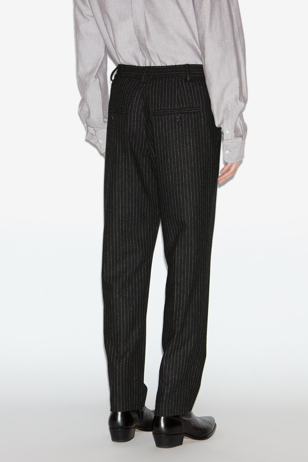 Pantalon tailleur flavien en laine rayée - Anthracite - Man - 5