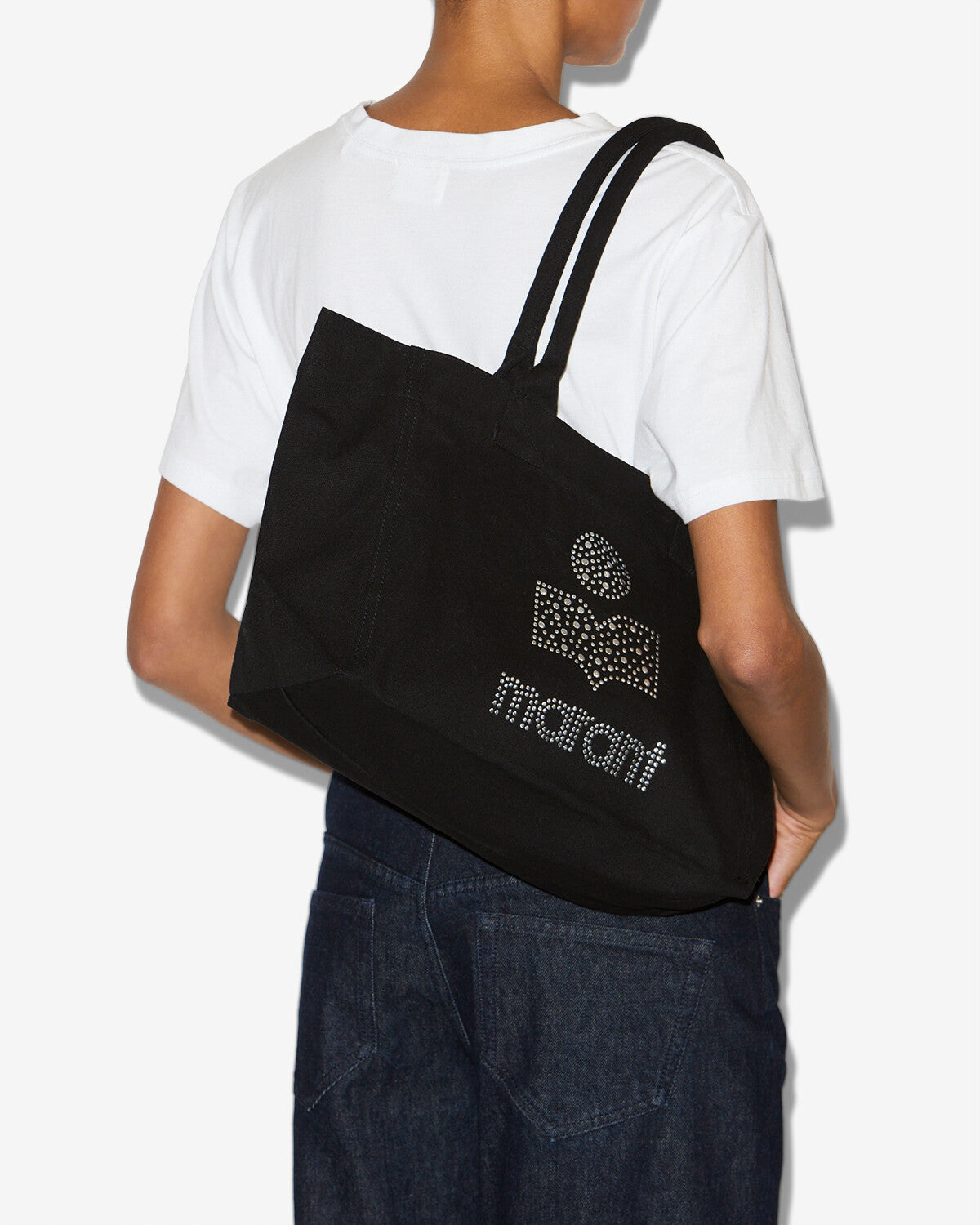 Small yenky faded cotton bag with logo - Black - Woman - 4