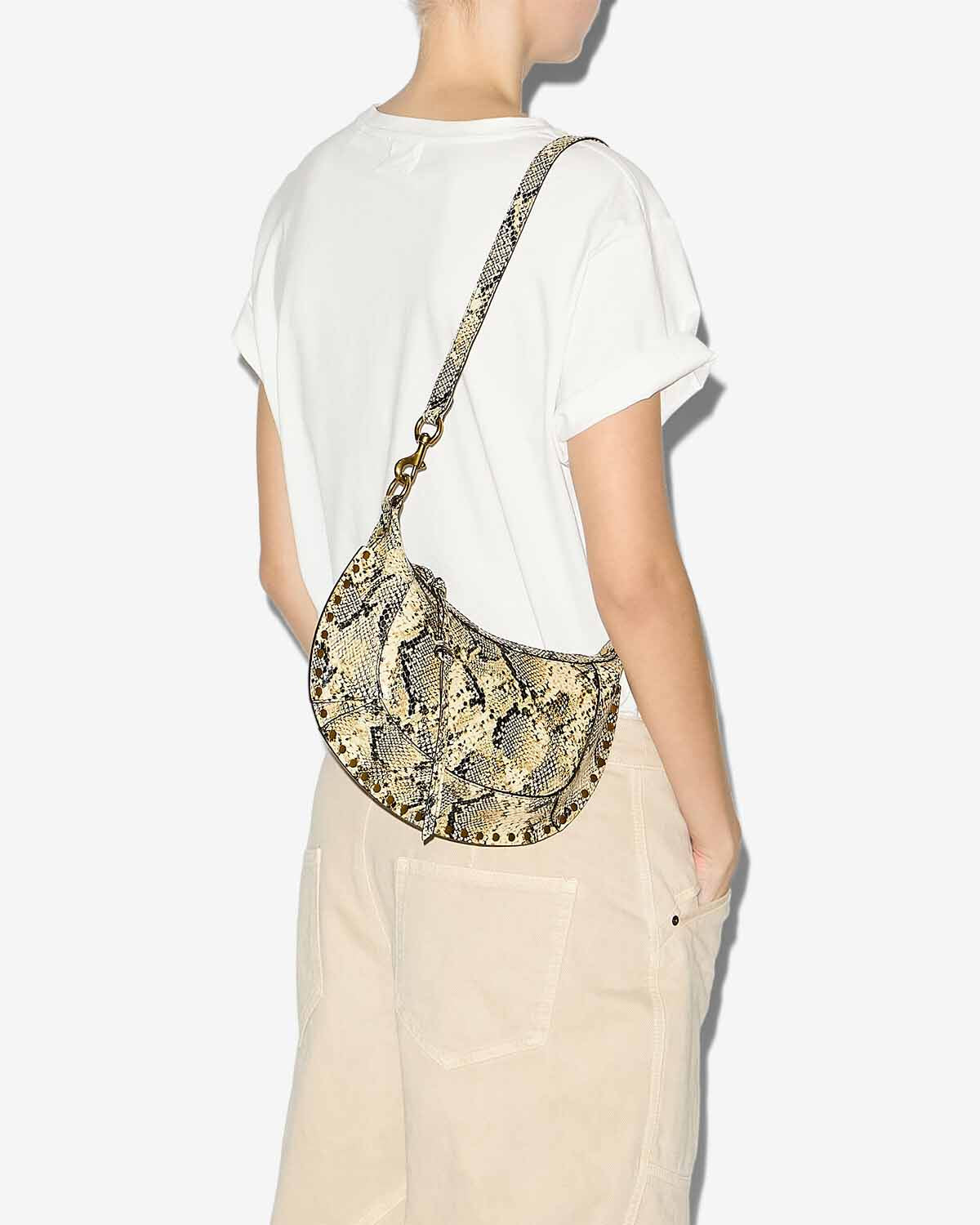 Sac porté épaule oskan moon en cuir imprimé - Beige - Woman - 4