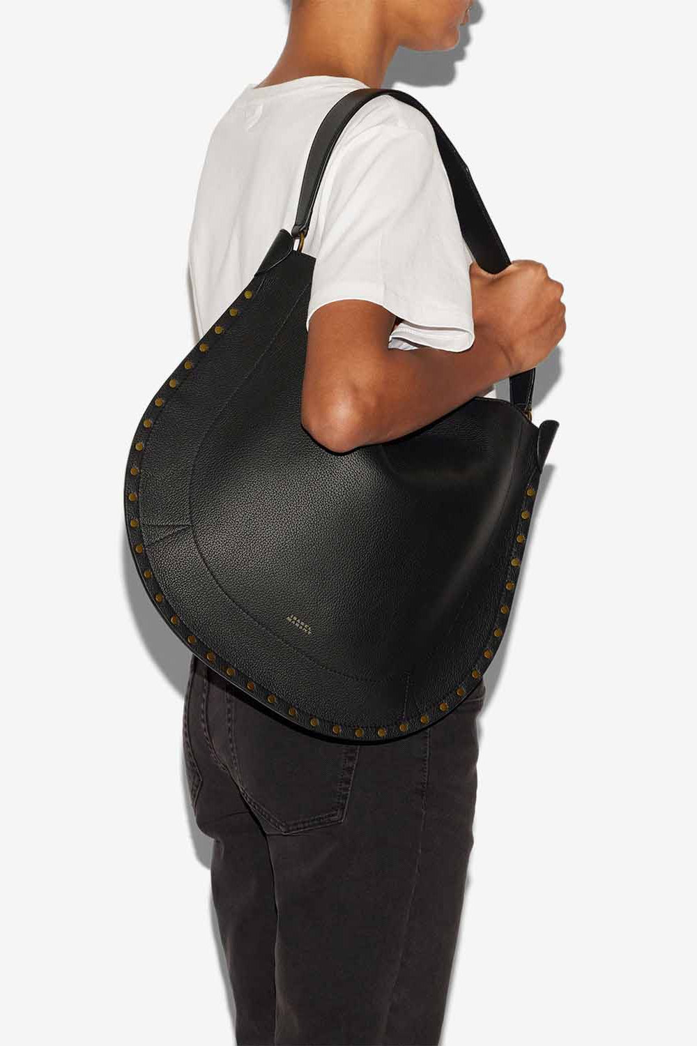 Sac oskan hobo soft en cuir de veau grainé   - Noir - Woman - 2