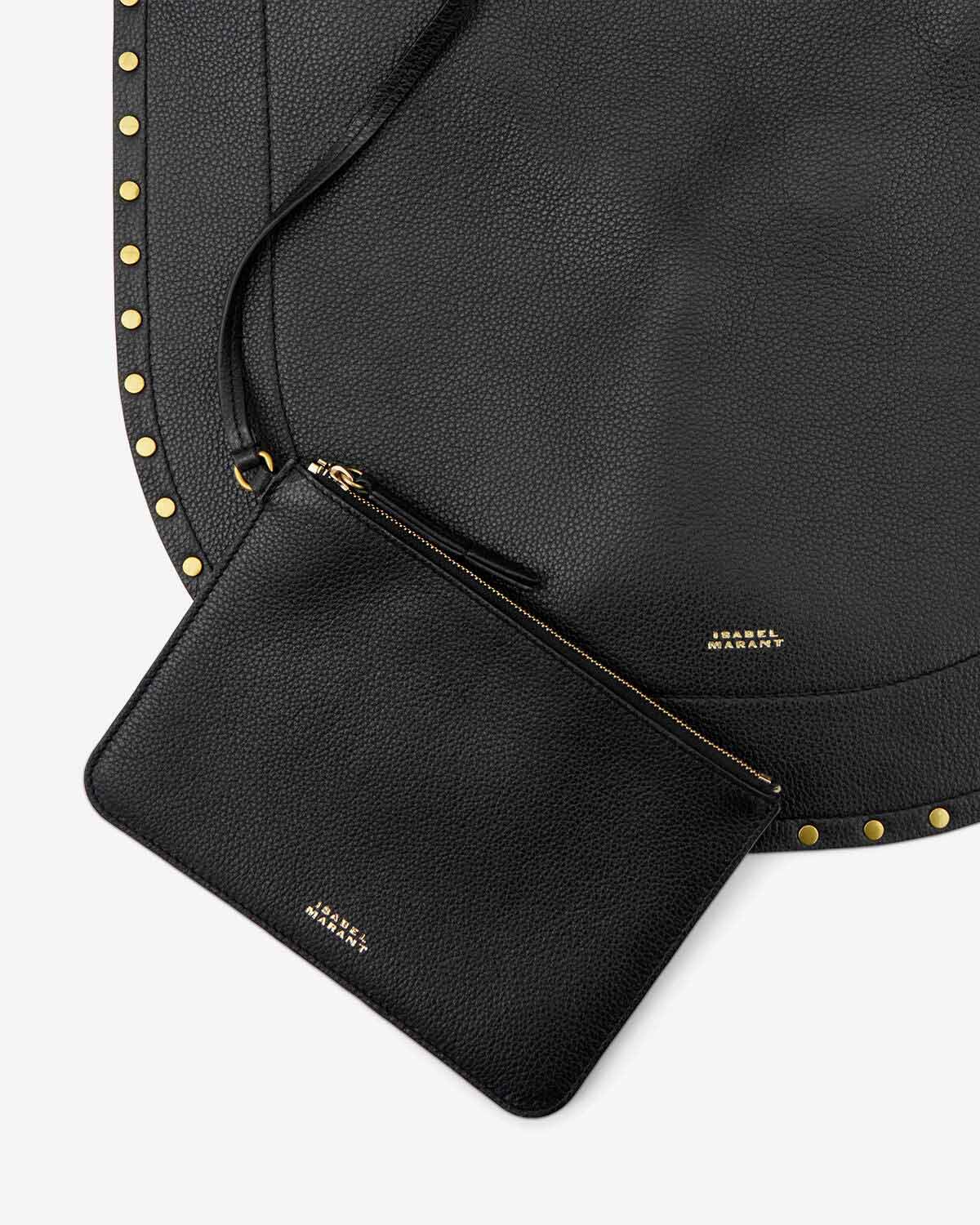 Oskan グレインカーフレザー製 ソフト ホーボーバッグ - 黒 - Woman - 3