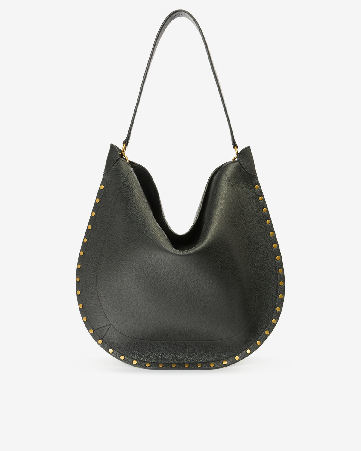Sac à main oskan hobo soft en cuir de veau grainé - Noir - Woman - 5