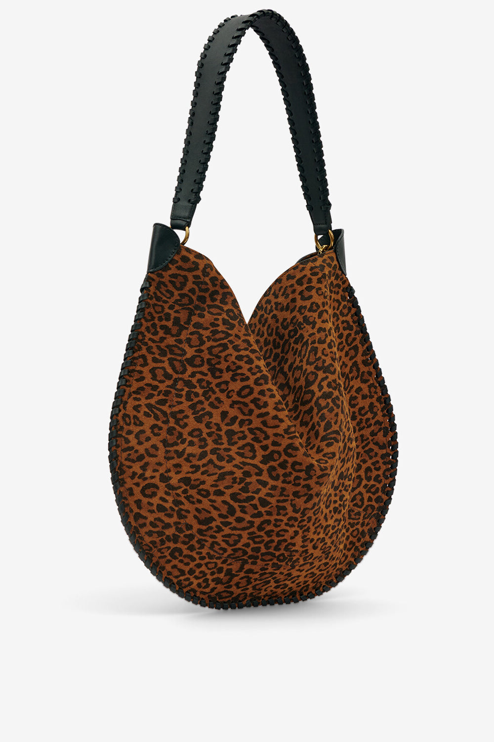 Sac oskan hobo soft en cuir de veau velours imprimé - Léopard - Woman - 5