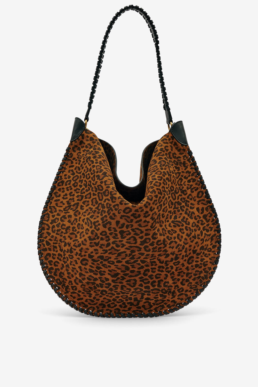 Sac oskan hobo soft en cuir de veau velours imprimé - Léopard - Woman - 3